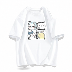 人気キャラ プリント トップス 楽しい瞬間 ユニセックス 半袖Tシャツ