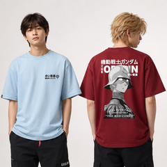 人気キャラ プリント トップス レッドコメット風 ワンポイントデザイン ユニセックス 半袖 Tシャツ