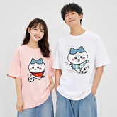 人気キャラ プリント トップス サッカーアクション スポーツプリント ユニセックス 半袖Tシャツ