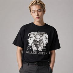 人気キャラ プリント トップス ヨシカゲとスタンド ユニセックス 半袖 Tシャツ