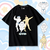 人気キャラ プリント トップス GYM 兄貴 ユニセックス 半袖Tシャツ