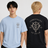 人気キャラ プリント トップス エンブレム風 バックプリントデザイン ユニセックス 半袖 Tシャツ