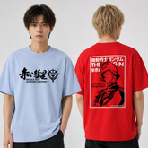 人気キャラ プリント トップス 赤い彗星 ユニセックス 半袖 Tシャツ