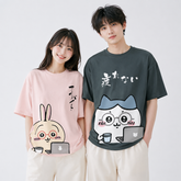 人気キャラ プリント トップス 仕事中 ユニセックス 半袖Tシャツ