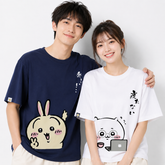 人気キャラ プリント トップス デスクブレイク ピースサインプリント ユニセックス 半袖Tシャツ