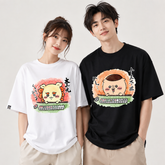 人気キャラ プリント トップス 麻雀対決 ユニセックス 半袖Tシャツ