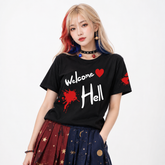人気キャラ プリント ヘカーティア・ラピスラズリ モチーフ ユニセックス 半袖Tシャツ