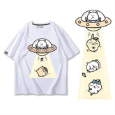 人気キャラ プリント トップス 宇宙旅行 ユニセックス 半袖Tシャツ
