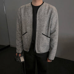 casual short collarless jacket OR258