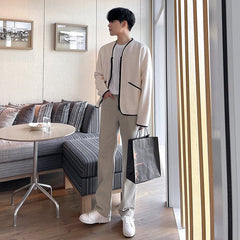 casual short collarless jacket OR258