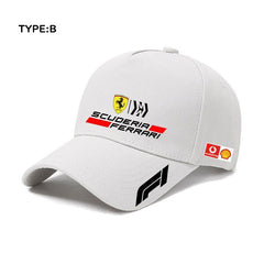 スポーツ&カルチャー プリント 帽子 レーシングチーム風ロゴプリント ユニセックス キャップ