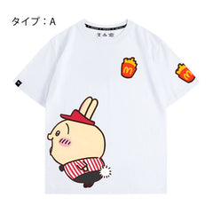 人気キャラ プリント トップス マック店員 ユニセックス 半袖Tシャツ