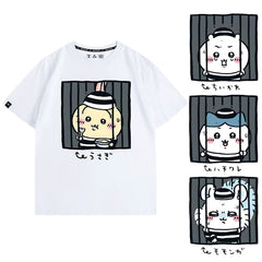 人気キャラ プリント トップス 監獄 ユニセックス 半袖Tシャツ