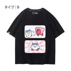 人気キャラ プリント トップス カービィと変身 ユニセックス 半袖Tシャツ