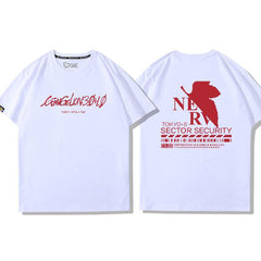 人気キャラ プリント トップス NERV ユニセックス 半袖Tシャツ
