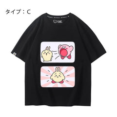 人気キャラ プリント トップス カービィと変身 ユニセックス 半袖Tシャツ