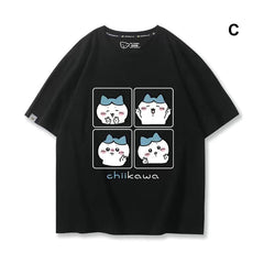 人気キャラ プリント トップス ポーズを取る ユニセックス 半袖Tシャツ