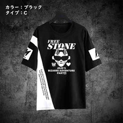 人気キャラ プリント トップス スタンドパワー ユニセックス 半袖Tシャツ