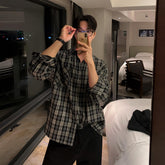 Casual long -sleeved check shirt or2597