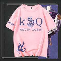 人気キャラ プリント トップス Killer Queen ユニセックス 半袖 Tシャツ