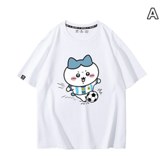 人気キャラ プリント トップス サッカーアクション スポーツプリント ユニセックス 半袖Tシャツ