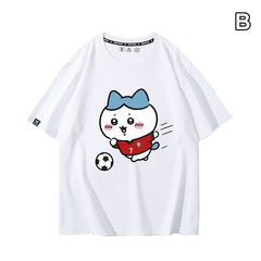 人気キャラ プリント トップス サッカーアクション スポーツプリント ユニセックス 半袖Tシャツ