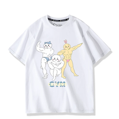 人気キャラ プリント トップス GYM 兄貴 ユニセックス 半袖Tシャツ