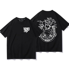 人気キャラ プリント トップス ウエスタンレース風 バックプリントデザイン ユニセックス 半袖 Tシャツ