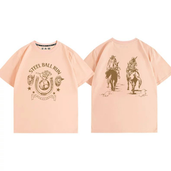 人気キャラ プリント トップス ウエスタンエンブレム 両面プリントデザイン ユニセックス 半袖 Tシャツ