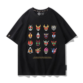 人気キャラ プリント トップス 平成ライダープリント ユニセックス 半袖Tシャツ