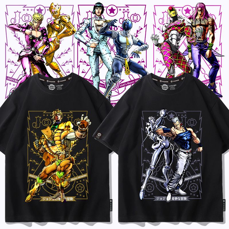 人気キャラ プリント トップス バトル漫画風  ユニセックス 半袖 Ｔシャツ