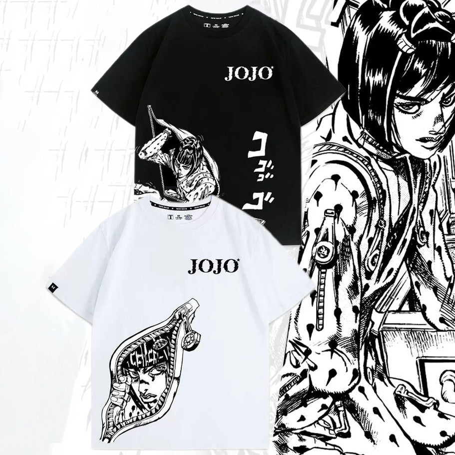 人気キャラ プリント トップス ブチャラティ ユニセックス 半袖 Ｔシャツ
