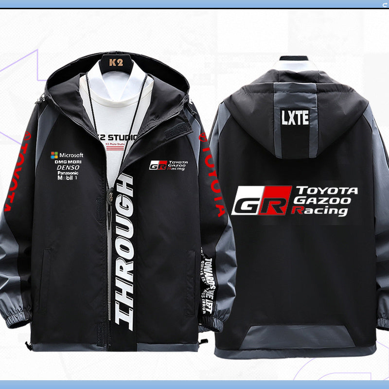 スポーツ＆カルチャー プリント バイカーテイスト メンズ 防風 防寒 レーシングジャケット