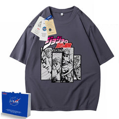 人気キャラ プリント トップス スターダストクルセイダース 半袖Ｔシャツ
