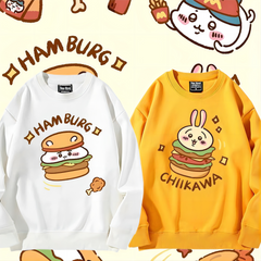 人気キャラ プリント トップス HAMBURG ユニセックス 長袖 スウェット