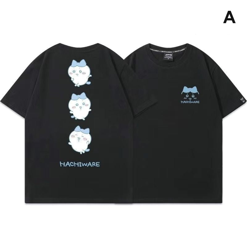 人気キャラ プリント トップス 楽しい気分 ユニセックス 半袖Ｔシャツ