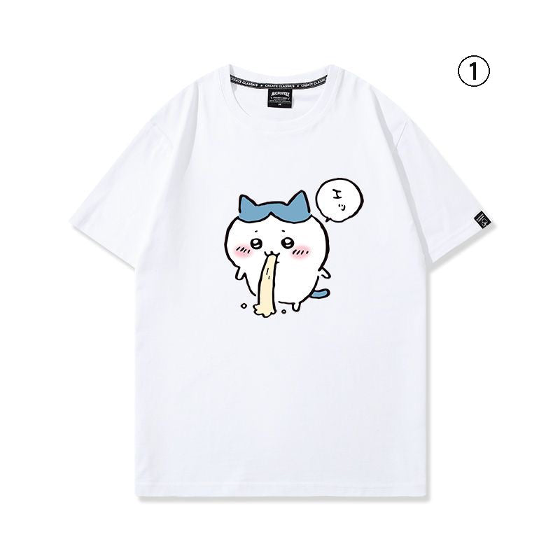 人気キャラ プリント トップス 複雑な気持ち ‌ユニセックス 半袖Ｔシャツ