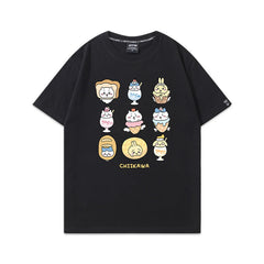 人気キャラ プリント トップス お菓子 ‌ユニセックス 半袖Ｔシャツ