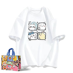 人気キャラ プリント トップス 楽しい瞬間 ユニセックス 半袖Ｔシャツ