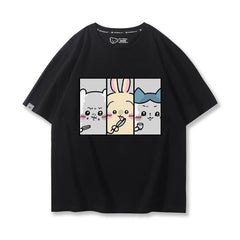 人気キャラ プリント トップス 食事 ユニセックス 半袖Ｔシャツ