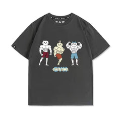 人気キャラ プリント トップス 筋肉兄貴 ユニセックス 半袖Ｔシャツ