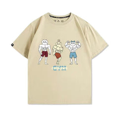 人気キャラ プリント トップス 筋肉兄貴 ユニセックス 半袖Ｔシャツ