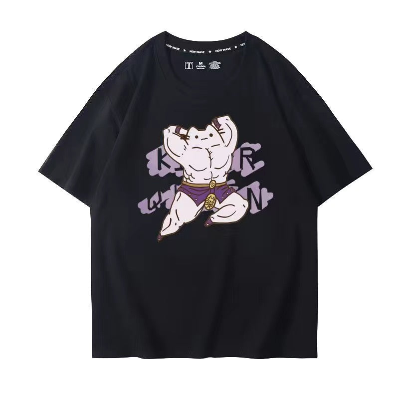 人気キャラ プリント トップス 兄貴 Killer Queen ユニセックス 半袖 Ｔシャツ