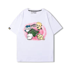 人気キャラ プリント トップス 麻雀対決 ユニセックス 半袖Ｔシャツ