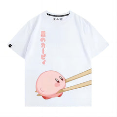 人気キャラ プリント トップス カービィとはし ユニセックス 半袖Ｔシャツ