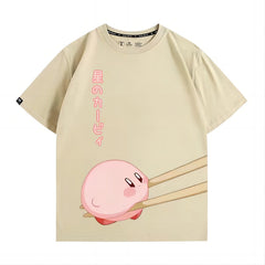 人気キャラ プリント トップス カービィとはし ユニセックス 半袖Ｔシャツ