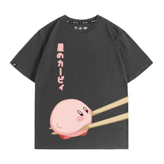人気キャラ プリント トップス カービィとはし ユニセックス 半袖Ｔシャツ