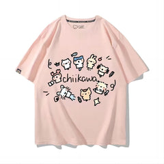 人気キャラ プリント トップス 友達と一緒 ユニセックス 半袖Ｔシャツ