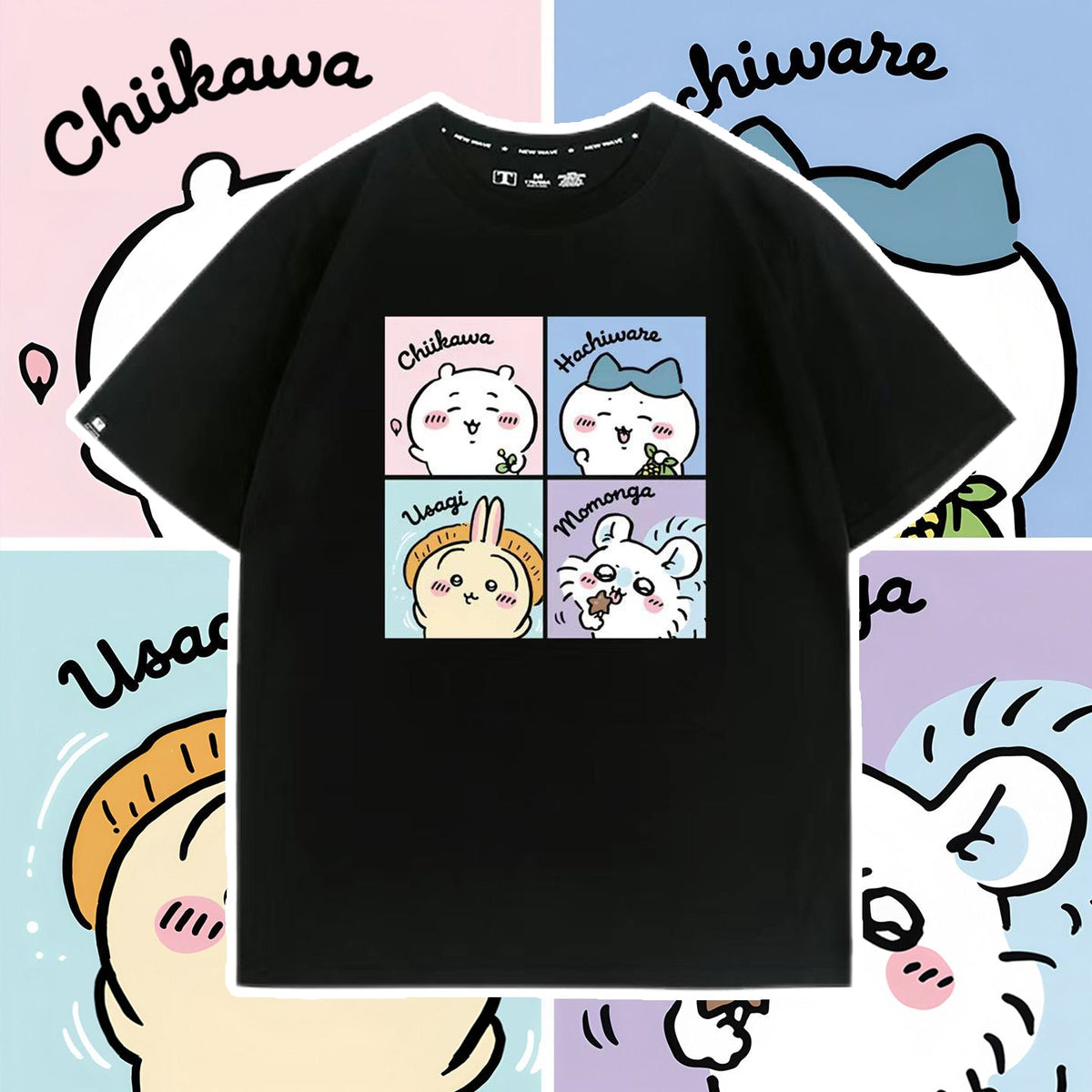 人気キャラ プリント トップス 農民 ユニセックス 半袖Ｔシャツ