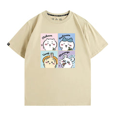 人気キャラ プリント トップス 農民 ユニセックス 半袖Ｔシャツ